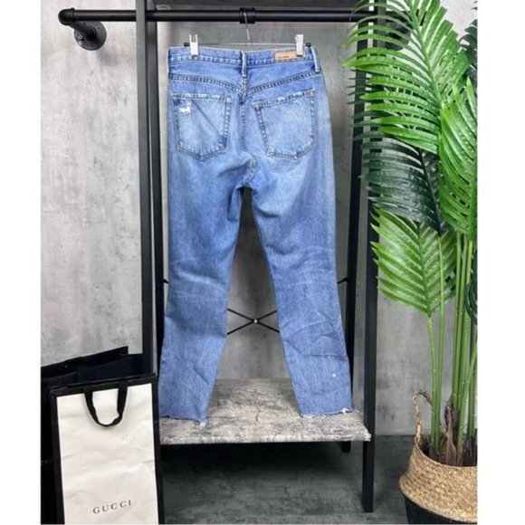 GRLFRND | Karolina High-Rise Light Wash Distressed Jeans in ‘To Be Continued’ - Picture 3 of 13